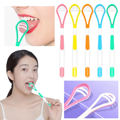 Reusable Double-Sided Tongue Cleaner - Professional Tongue Cleaning Scraper Brush for Adult Oral Care