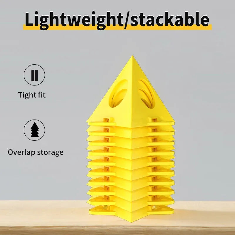 10 PCS Woodworking Paint Bracket Set - Yellow Painted Plastic Cushion Block Spray Painting Air Dry Coated Triangular Bracket