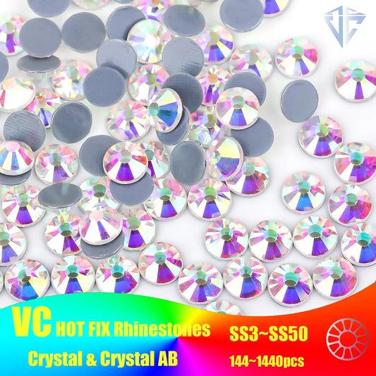 Top Quality Better DMC Clear Hotfix Rhinestones: Super Bright Glass Strass Iron On Crystal Hotfix for Fabric Garments