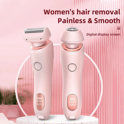 Painless Hair Removal Epilator - USB Rechargeable Trimmer for Women, Body, Face, Leg, Armpit, Bikini, and Pubic Shaver