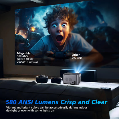 Magcubic 580ANSI Android 11 Projector | 4K 1080P WiFi6 | Voice Control | Allwinner H713 | Electronic Focus | BT5.0 | Home Cinema HY350 Pro