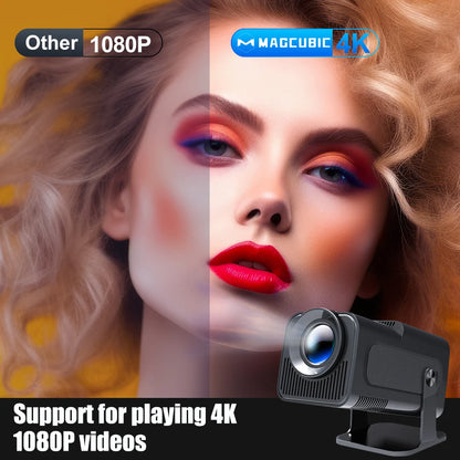 Magcubic Android 11 Projector – 4K Native 1080P, 390 ANSI, Dual WiFi 6, BT 5.0, Portable Outdoor Cinema, Upgraded HY300