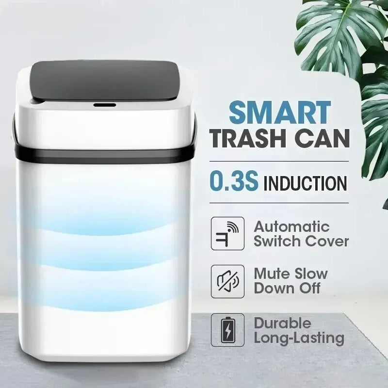 13L Hot Kitchen Trash Bin – Touch-Activated Bathroom and Toilet Waste Can, Smart Garbage Bucket