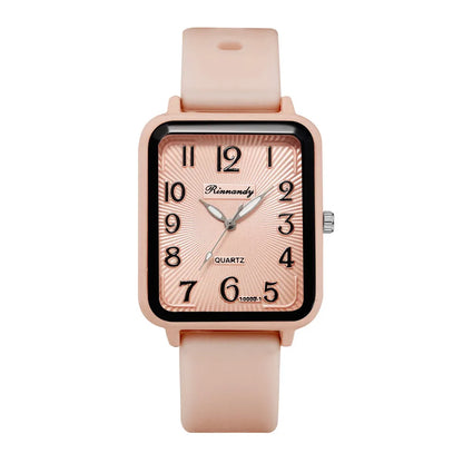 Fashion Lady’s Digital Quartz Watch – Rectangle Design, Leisure Brand, Sports Silicone Strap, Simple Women’s Clock