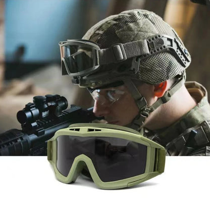 Desert Locust Tactical Glasses - Military Fan Goggles, Dust-Proof & Shock-Resistant Outdoor Sports Eyewear for Shooting & Motorcycling