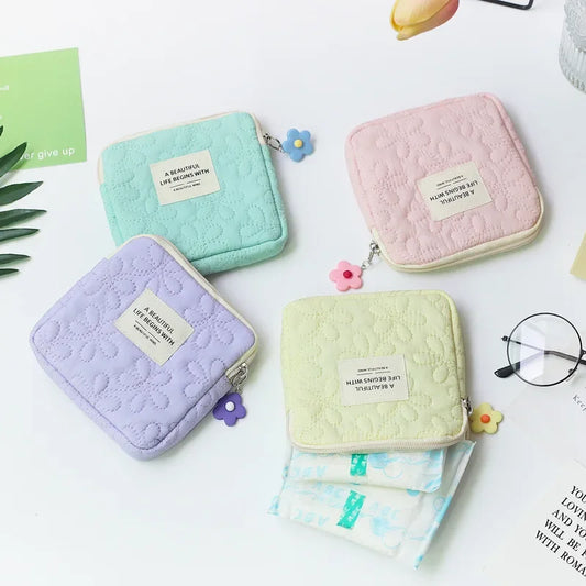 Women's Fashion Mini Cosmetic Bag - Travel-Sized Sanitary Napkin, Makeup, Coin, and Card Organizer Pouch