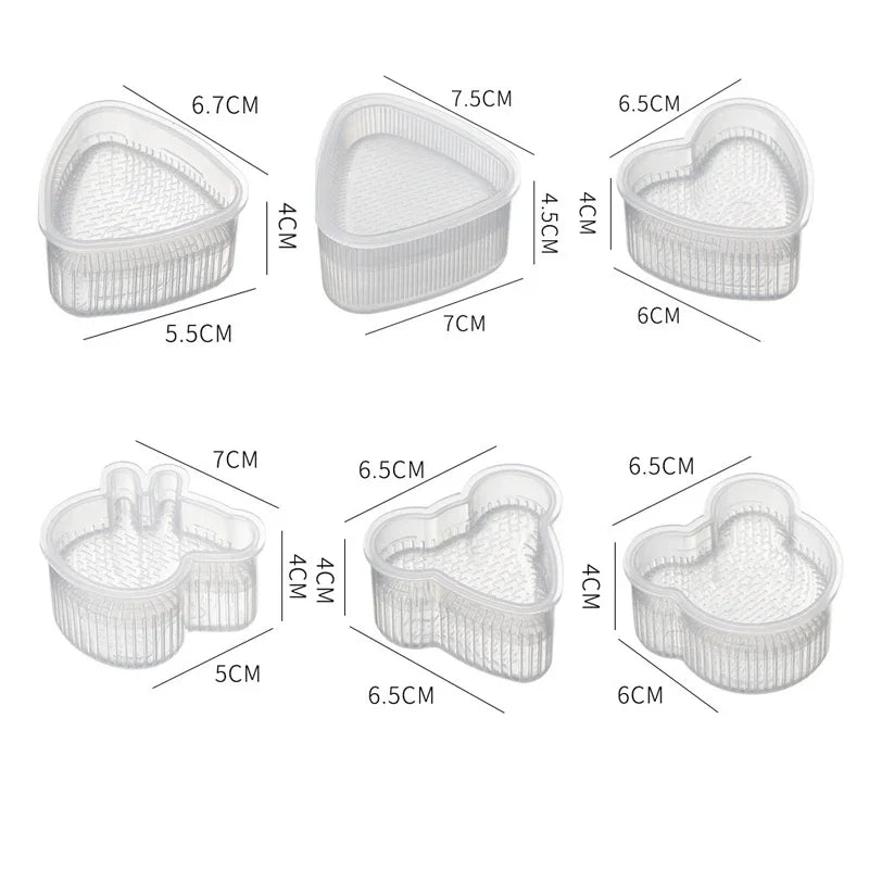 Triangle Sushi Mould Kit - Kitchen Accessory for Onigiri Rice Ball and Bento, Easy-to-Use Sushi Machine Tool with Nori Cutter