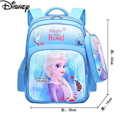 Disney Frozen Elsa and Anna Cartoon Schoolbag – Girls' Backpack for Primary School – Children's Mochila Schoolbag