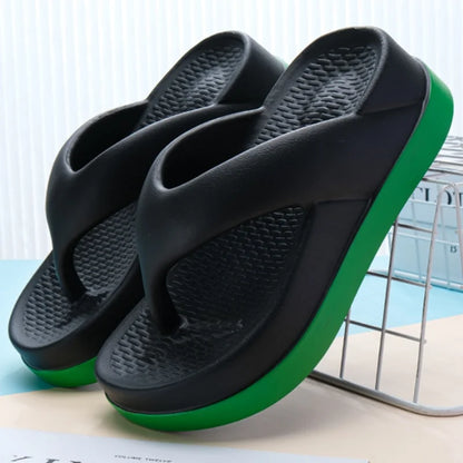 2024 Women's Flip Flops - Trendy Casual Platform Sandals, Non-Slip Outdoor Slippers, Unique Features, Flat Design