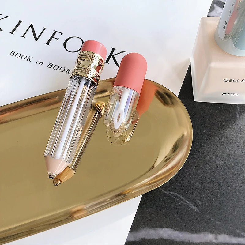 Mini Capsule Liquid Foundation Bottle: Portable Travel Cosmetic Bottling - Refillable Skin Care Container with Lip Brush