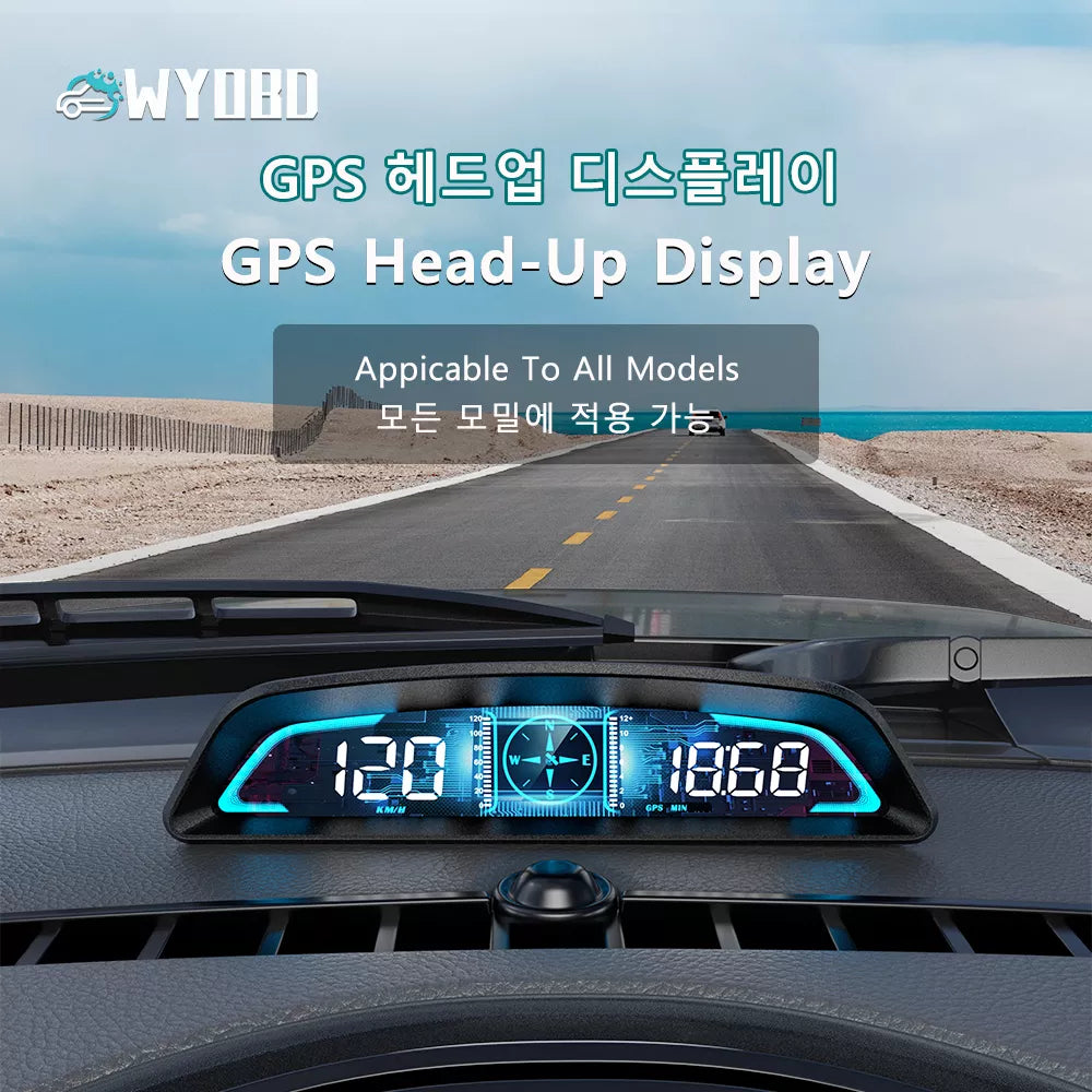 WYOBD G3 GPS HUD Auto Speedometer: Smart Digital Alarm Reminder Meter - Head Up Display Electronics Accessories for All Cars