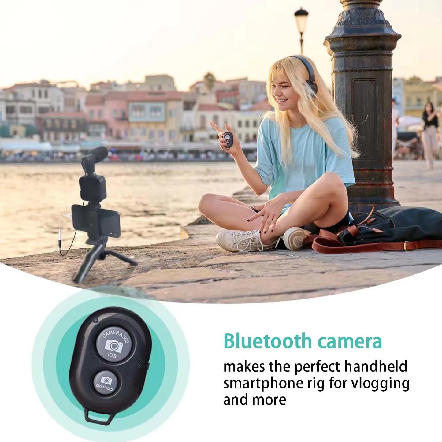 Smartphone Vlogging Kit – Includes Tripod, Mini Microphone, and Accessories for iPhone and Android, Perfect for TikTok, Live Streams, and YouTube Videos