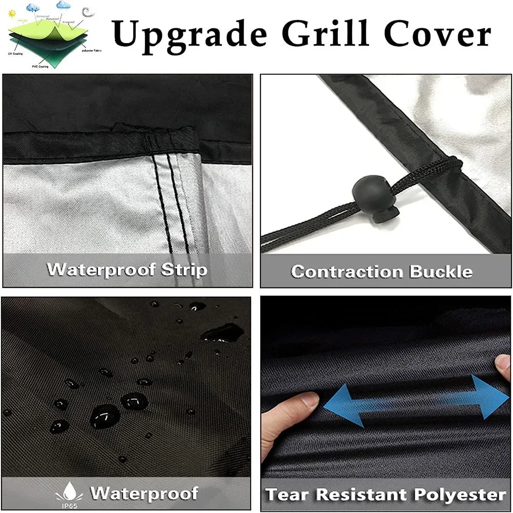 Heavy Duty Waterproof BBQ Grill Cover - Anti-Dust, Rain Protective Outdoor Barbecue Cover for Weber and Charbroil