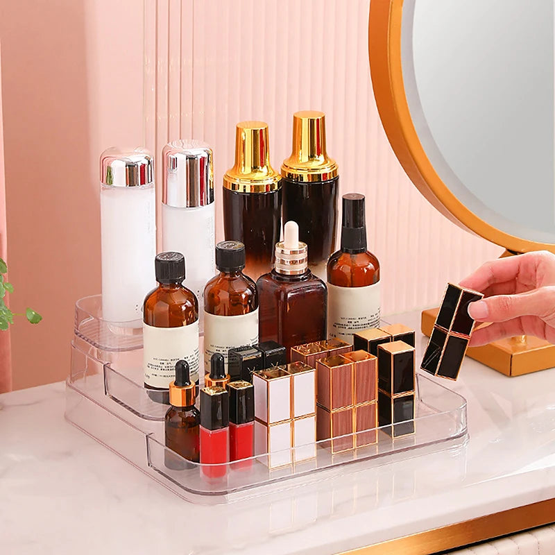 3-Tier PET Cosmetic and Perfume Desktop Organizer: Versatile Storage Rack for Perfumes, Dolls, and Kitchen Seasonings