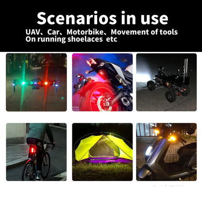 RGB LED Aircraft Strobe Lights - Multi-Color, Rechargeable, Easy Control for Motorcycles, Airplanes, Helicopters and Cars