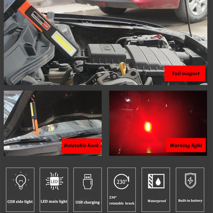 Powerful COB LED Work Light: USB Rechargeable Flashlight for Car Garage Mechanics - Magnetic Torch, Emergency & Warning Light