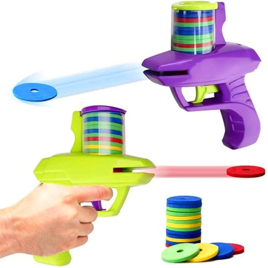 Kids Foam Disc Gun Toy – Outdoor Flying Disc Shooting Launcher for Parent-Child Interactive Play