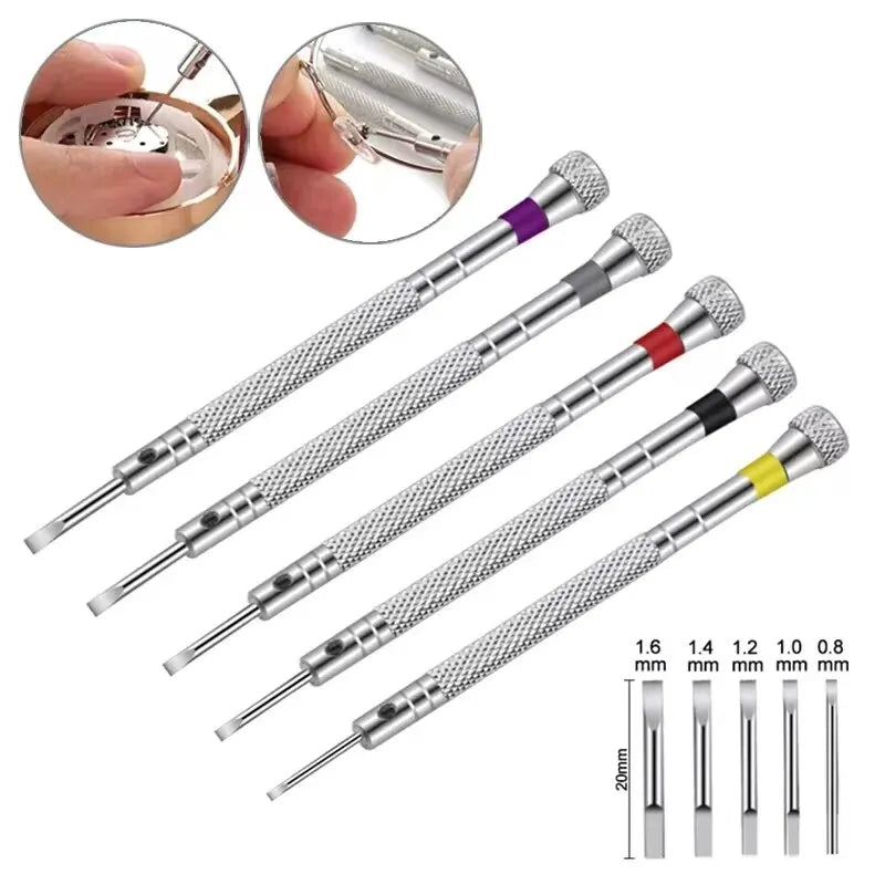 5pcs/set Steel Screwdriver Watch Repair Kit: Portable Tools for Band Removal & Mini Link Pins - Watchmaker Essential