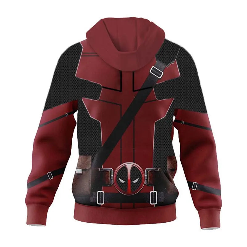 Deadpool Wolverine Hoodies - 3D Print Superhero Cosplay Costume, Pullover Sweatshirt and Zipper Jacket for Adults, Halloween Carnival