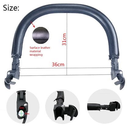 Baby Stroller Footboard & Leather Handle Bar: Premium Stroller Accessories for Babyzen Yoyo, Yoya, Babytime, Pram - Enhance Your Stroller Experience!