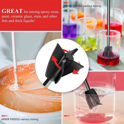 Epoxy Mixer Paint Drill Attachment | Spiral Blade Stirring Rod Tool | Paddle for Consistency in Liquids & Resin