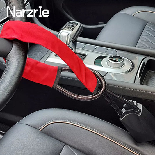 Car Steering Wheel Lock : Retractable Anti-Theft Seat Accessory with 2 Keys - Automobile Security Enhancement