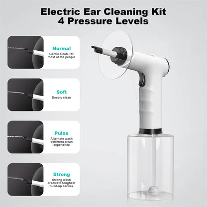 Safe & Effective Electric Ear Wax Removal Kit: Soft Spray Ear Cleaner with 4 Pressure Settings - Irrigation Tool for Ear Wax Removal