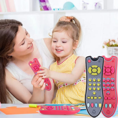 Music Mobile Phone and TV Remote Control Toy - Early Educational Electric Learning Gift with Numbers and English for Newborns