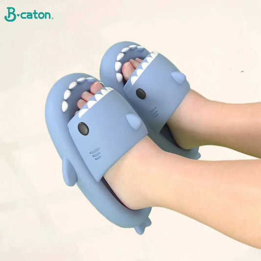 Kids Shark Flip Flops - Soft Sole Cartoon Slippers for Children, Non-Slip EVA Sandals for Men and Women, Bathroom Footwear