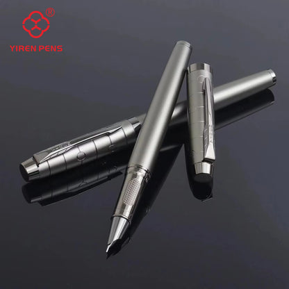 Gunmetal Fountain Pen - Professional, Stylish, and Sturdy Luxury Pen with Mechanical Feel and Metallic Touch