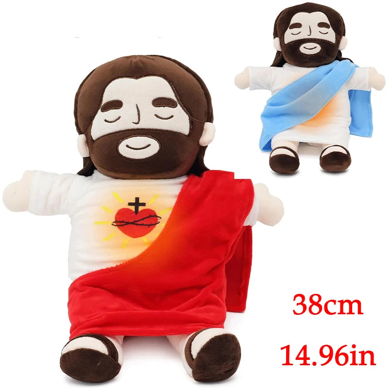 Soothing Breathing Jesus Plush Doll - Four Gear Adjustable Music Sleep Companion for Children, Christmas Toy and Decoration Gift