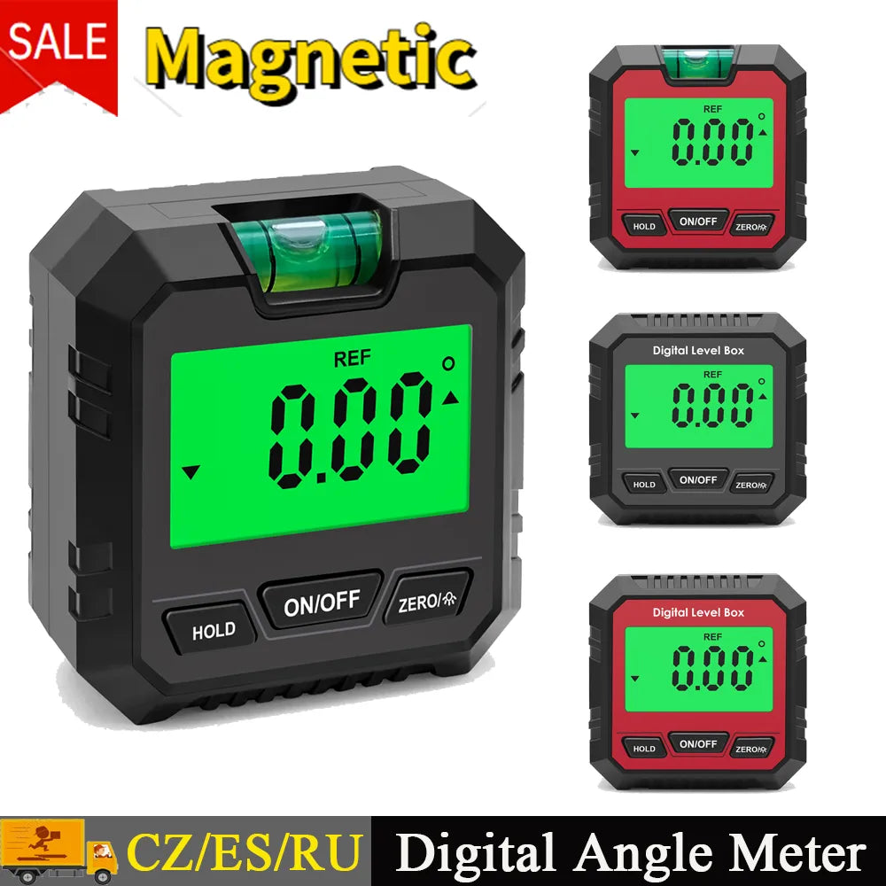 Mini Digital Angle Meter: Measuring Inclinometer with Magnetic Base - Absolute & Relative Measurement, Angle Slope Conversion