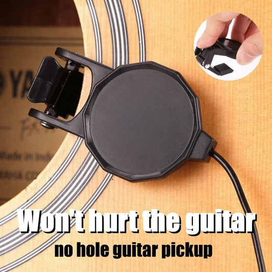 Audio Jack Clip-On Pickup - 2.5M Length for Acoustic Guitar, Mandolin, Bouzouki, Violin, Banjo, Ukulele, Sound Pickup Transducer