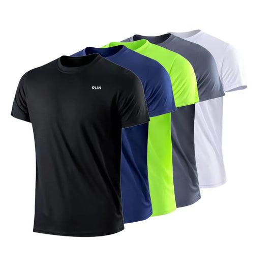 Men's Quick Dry Short Sleeve Gym Running T-Shirt | Moisture-Wicking Round Neck Sport Shirt | Lightweight Training Top