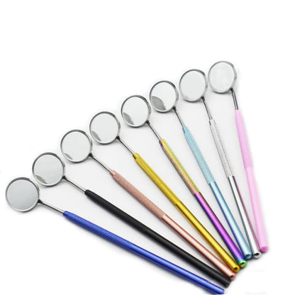 Dental Mouth Mirror Reflector - Multifunction Oral Examination Tool with Detachable Stainless Steel Handle, 8 Colors