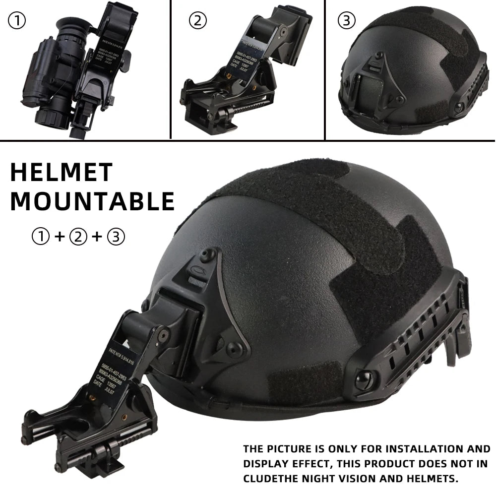 BOOIU MICH M88 FAST Helmet Mount Kit - For Rhino NVG, PVS-14, PVS-7 Night Vision Monocular, Helmet Holder Bracket