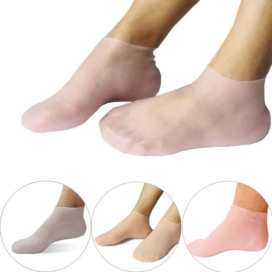 2Pcs Silicone Foot Care Socks - Moisturizing Gel Socks for Cracked Skin, Pain Relief, and Dead Skin Removal - Pedicure Tools Included