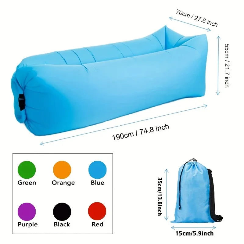 Portable Inflatable Lounger: Waterproof Air Sofa for Camping, Beach, and Outdoor Adventures - Comfortable Couch for Hiking and Picnics