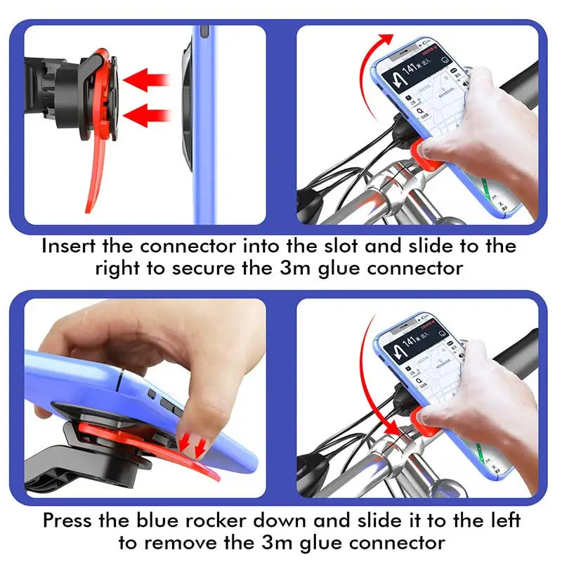 Universal Bicycle Handlebar Phone Holder - Adjustable Vibration Dampener Bracket for Motorcycle & Mountain Bike