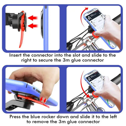 Universal Bicycle Handlebar Phone Holder - Adjustable Vibration Dampener Bracket for Motorcycle & Mountain Bike