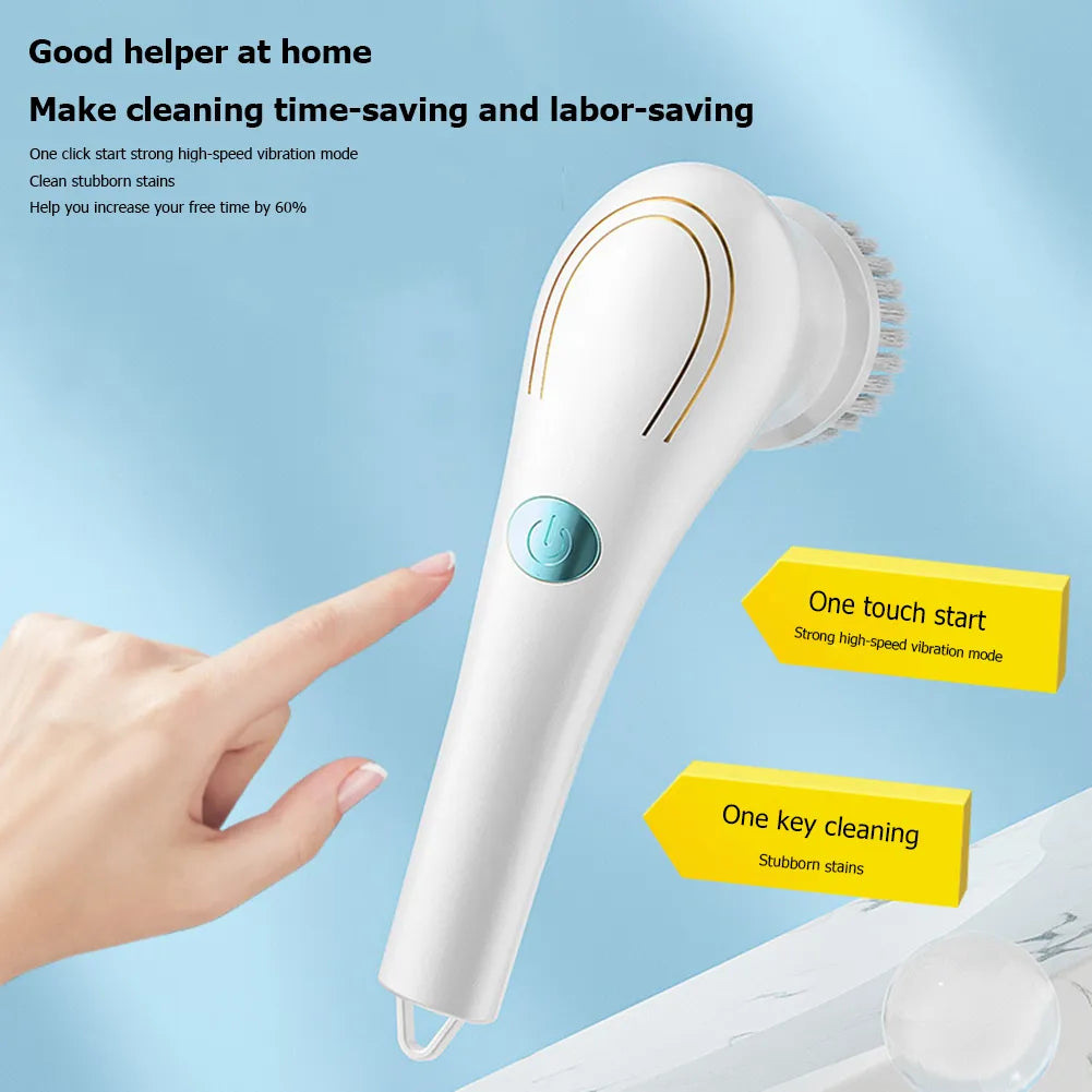 5-in-1 Multifunctional Electric Cleaning Brush - USB Charging Brush for Bathroom, Kitchen, Dishwashing, and Bathtub Cleaning