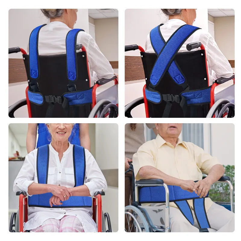 Wheelchair Fall Prevention Safety Seat Belt - Shoulder Fixing Straps Nursing Band for Elderly Patients, Harness Brace Support Vest