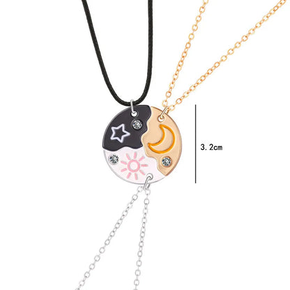 Luoluo&baby 3Pcs Sun Moon Star Pendant Necklace Set: Friendship BFF Necklaces for Girls - Best Friend Jewelry Gifts