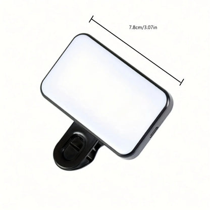 Portable Mini Selfie Fill Light | Rechargeable | 3 Modes, Adjustable Brightness | Clip-On for Mobile Phone & Computer