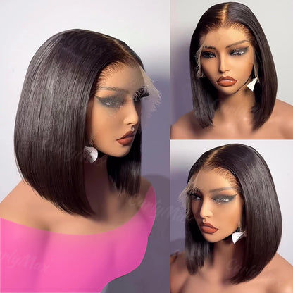 250% Brazilian Bone Straight Short Bob Wig | 13x4 Lace Frontal and 13x6 HD Transparent Lace Front | 5x5 Closure Wig for Women