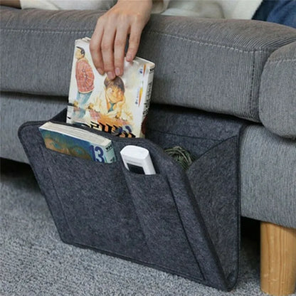 Felt Bedside Storage Organizer - Couch and Bed Caddy with Pockets for TV Remote Control and More