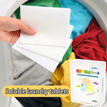 Laundry Tablets 100/30PCS | Anti-Staining Sheets for Clothes | Color-Safe Laundry Soap | Cleaning Supplies Detergent