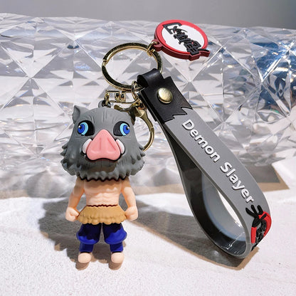 Demon Slayer Kimetsu No Yaiba Ghost Blade Keychain - Cute Character Bag Pendant and Car Key Ring, Anime Jewelry Fans Gift