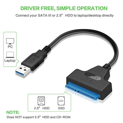 2.5 Inch Hard Disk Adapter Cable USB - Easy Drive Cable SATA22 Pin String Oral Line for Hard Drive