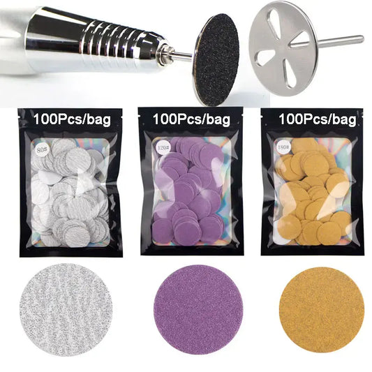 25MM Purple Disc Pedicure Tool | Replaceable Sandpaper for Removing Dead Skin and Calluses | Electric Foot File Nozzle